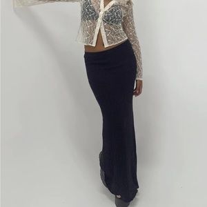 Princess Polly Belle Knit Maxi Skirt - Black